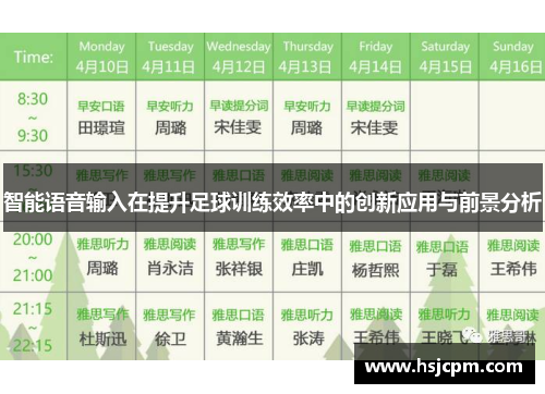 智能语音输入在提升足球训练效率中的创新应用与前景分析